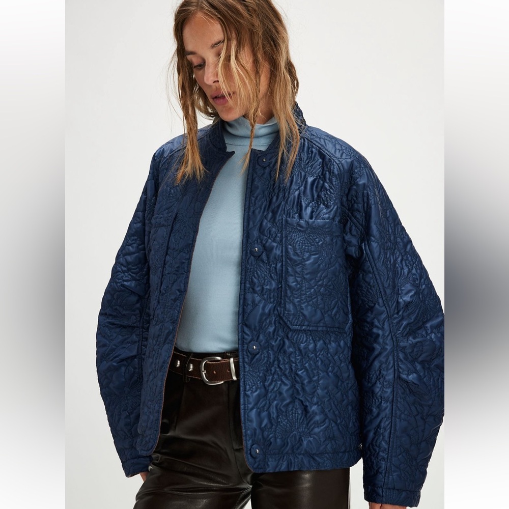 NWT Free People Damson Madder Reversible Bomber